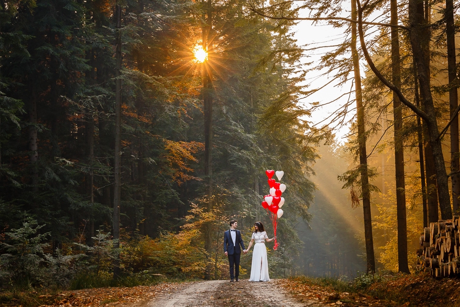 sesja ślubna w magicznym lesie